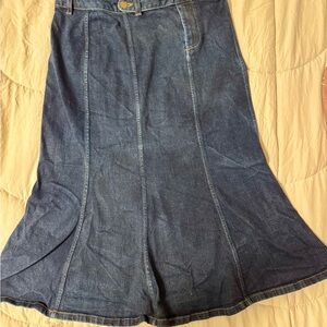 Lauren Jeans Co. Dark Denim Flare Skirt 100% cotton